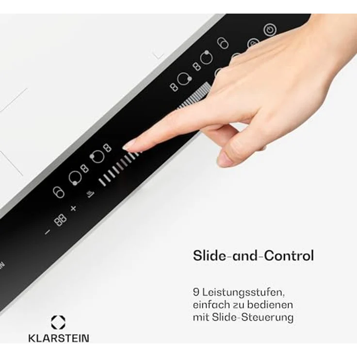 Klarstein Induktions-Kochfeld DualTone CP8-KL-DT-60-Hy-Wh, 4 Zone Flex Touch Timer LED, weiß – Bild 5