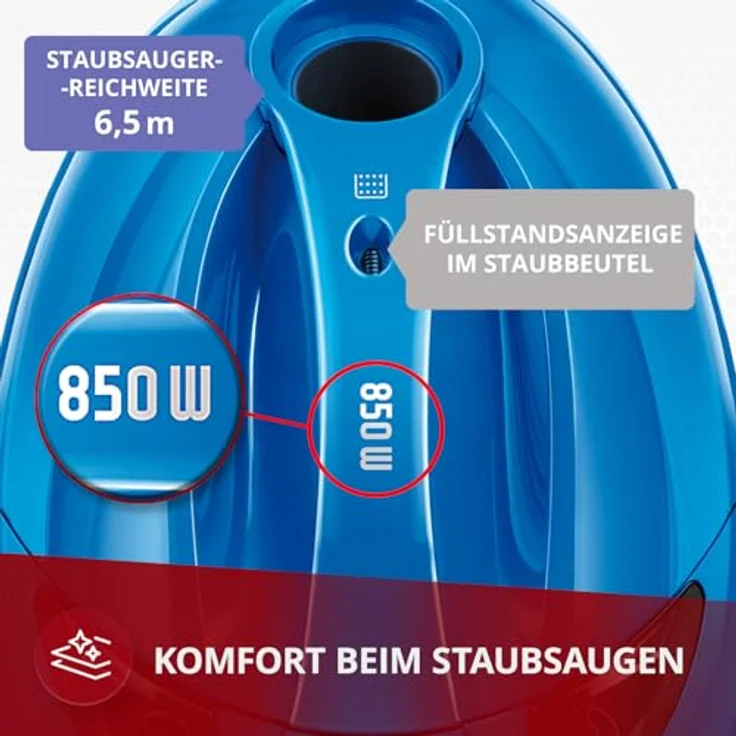MPM MOD-53, Beutelstaubsauger Handheld mit starker Saugkraft und leiser Betriebsweise – Bild 2