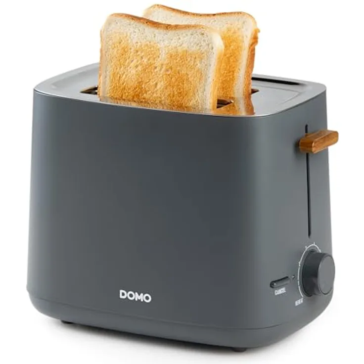 DOMO DO965T Toaster 'Wood You' - für 2 Toasts - matt - grau