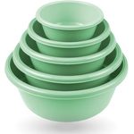 Bestgoodies Rührschüssel im (5er) Set, Teigschüsseln, Kunststoff Mixing Bowl Set (0,7L - 6L), Stapelbare Salatschüssel Servierschalen für Küche, lebensmittelecht, mikrowellengeeignet, spülmaschinenfest