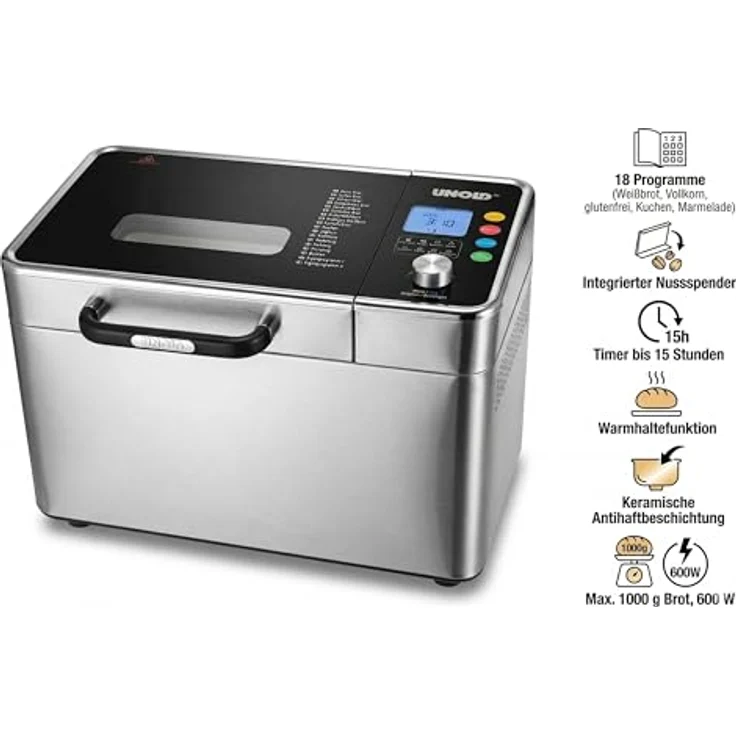 Unold Brotbackautomat BackProfi 68476, 600 W, 18 Programme, integrierter Nussspender, inkl. Rezeptheft – Bild 5