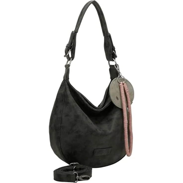 Fritzi aus Preußen Fritzi Hobo Schultertasche, geräumige 33 cm Handtasche mit Reißverschluss- und Handyfach, Schwarz – Bild 4