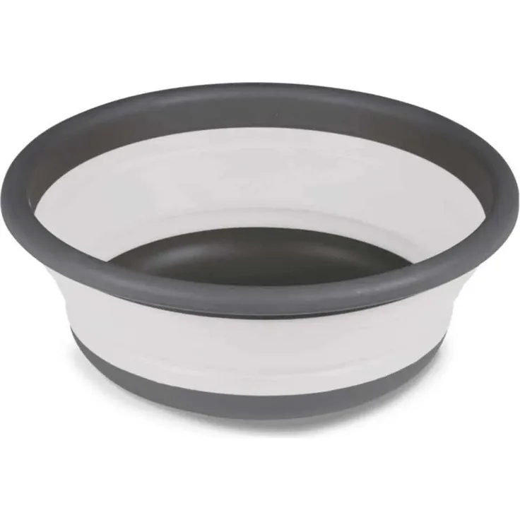 Kampa Faltbare Runde Waschschüssel, robust und platzsparend, grau, 37,5 x 37,5 x 14 cm