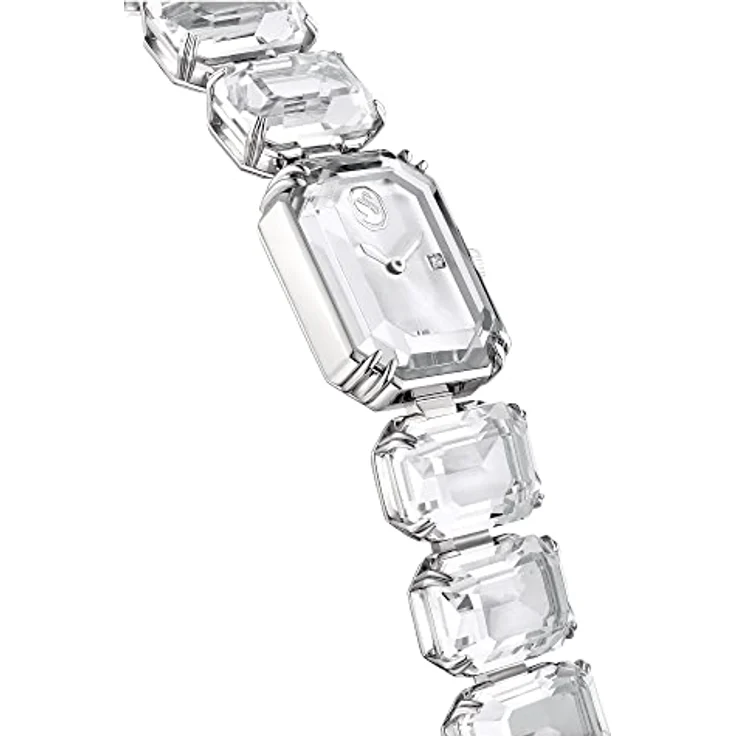 Swarovski Uhr, Silberne Damenuhr mit Edelstahlarmband und Strahlenden Swarovski Kristallen – Bild 5