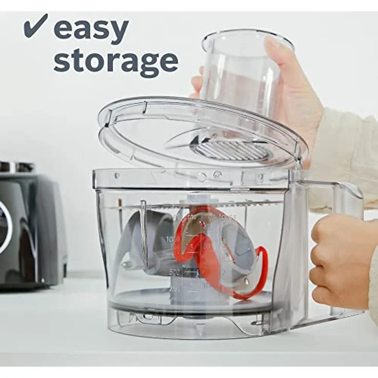 Bosch MultiTalent3 Foodprozessor mit Direktantrieb, 800W, 2,3L Schüssel, 2 Geschwindigkeiten, inkl. Mixeraufsatz, schwarz – Bild 5