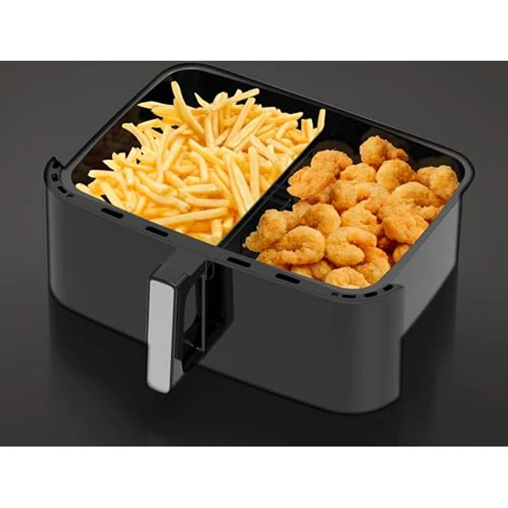 Trisa Fritteuse Trisa Crunchy Fry Pro Heißluft-Fritteuse 2400 W Schwarz, 2400 W - Zeitlich abgestimmtes Frittieren, 10 Liter Füllmenge, Touch Display, regulierbare Temperatur – Bild 10