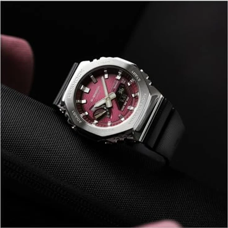 Casio G-Shock Solar & Bluetooth Uhr GBM-2100A-4BER, Herrenuhr mit Weltzeit und Smartphone-Link, rot – Bild 5