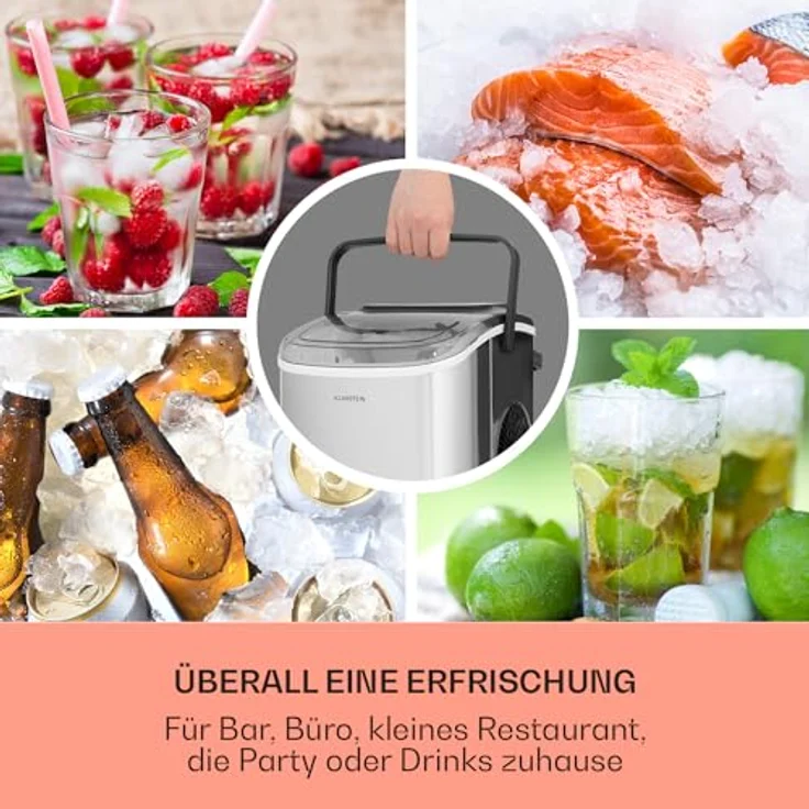 Klarstein Eiswürfelmaschine, 1,3L Wassertank, 12kg Eis in 24h, Selbstreinigend – Bild 3