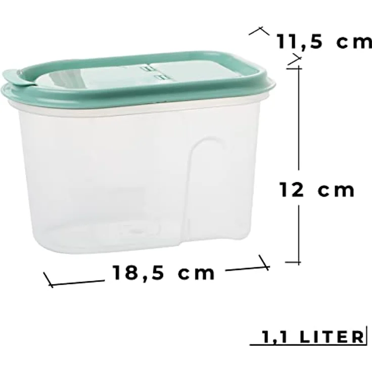 Centi 4er Set Vorratsdosen, transparent mit Klappdeckel, stapelbar, für Mikrowelle und Spülmaschine geeignet – Bild 2