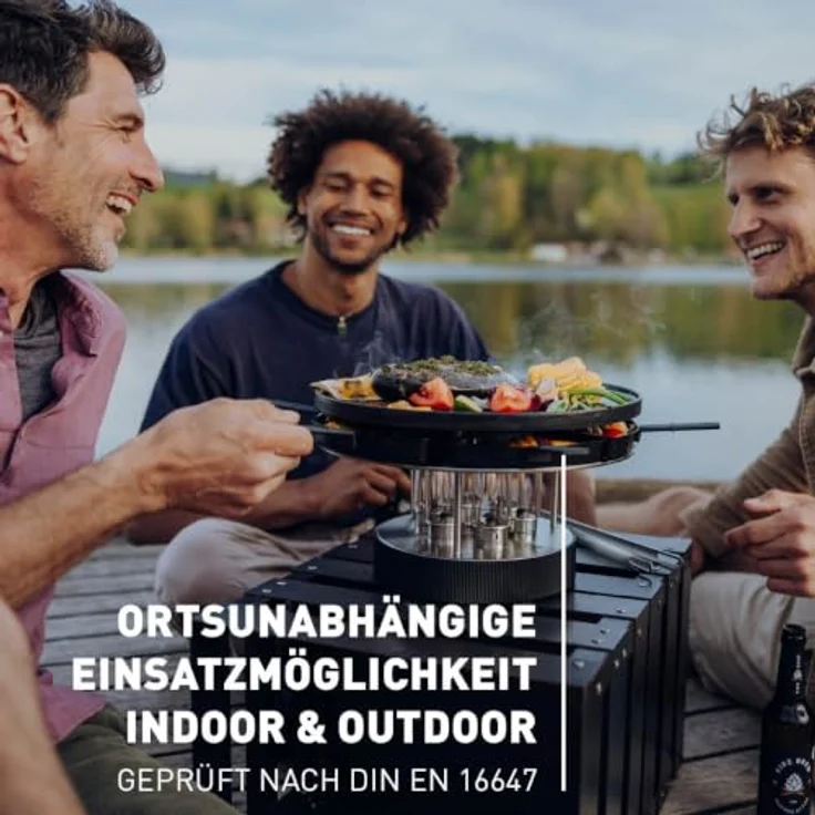 höfats CIRCLE 35, Tischgrill mit Bioethanol, Indoor & Outdoor, flexible Temperaturkontrolle, emaillierte Gusseisen-Grillplatte – Bild 3