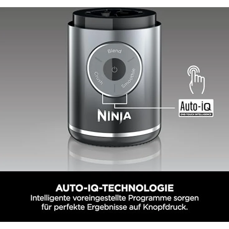 Ninja BC251EUGY, Tragbarer Mixer, 0,57 l, leistungsstarker Eis-Crusher, grau-transparent, kabellos, Auto-iQ-Technologie – Bild 12