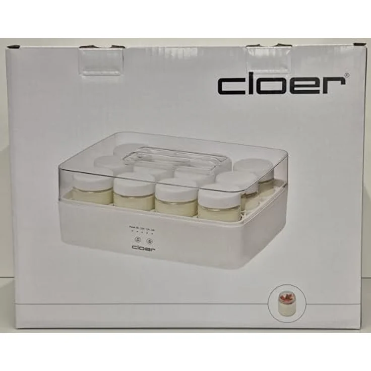 Cloer Joghurtbereiter Cloer 9921, 12 Gläser à 150 ml, Timer mit 4 Einstellungen, weiß – Bild 8