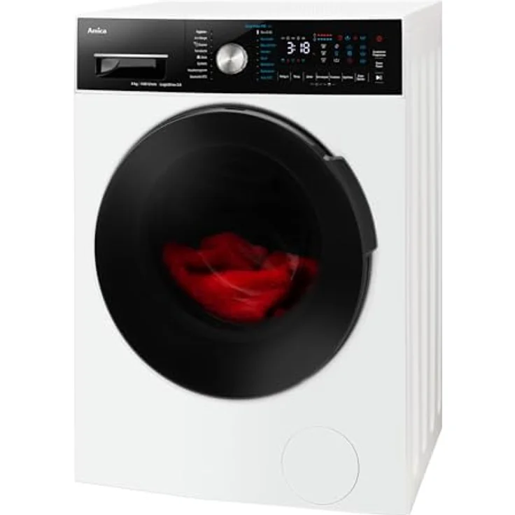 Amica WA 484 091 Waschmaschine, 8 Kg Fassungsvermögen, AquaStop, Extra Spülen, Kindersicherung - Weiß – Bild 1