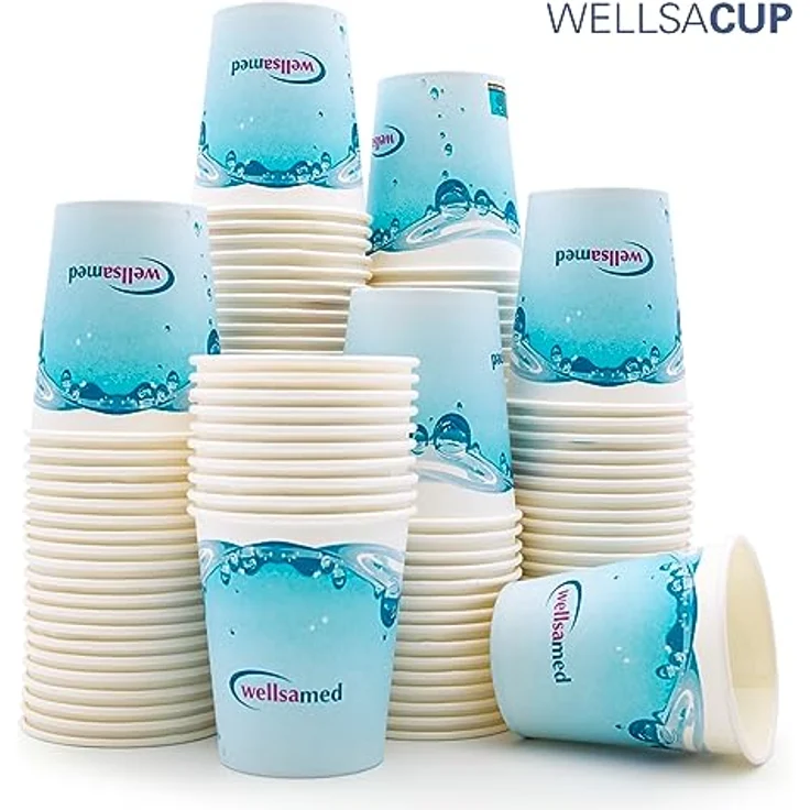 wellsamed 144977 100 Stück Einwegbecher Pappbecher Trinkbecher Becher Papierbecher Einweg Papier 0,18 Liter Motiv: Bubble, Polymerbeschichtet – Bild 3