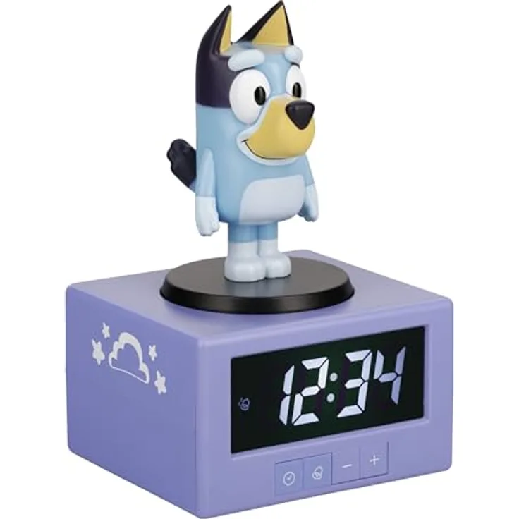 Paladone Bluey Kinderwecker, Digitaler Wecker mit Nachtlichtfunktion und Snooze Modus, batteriebetrieben