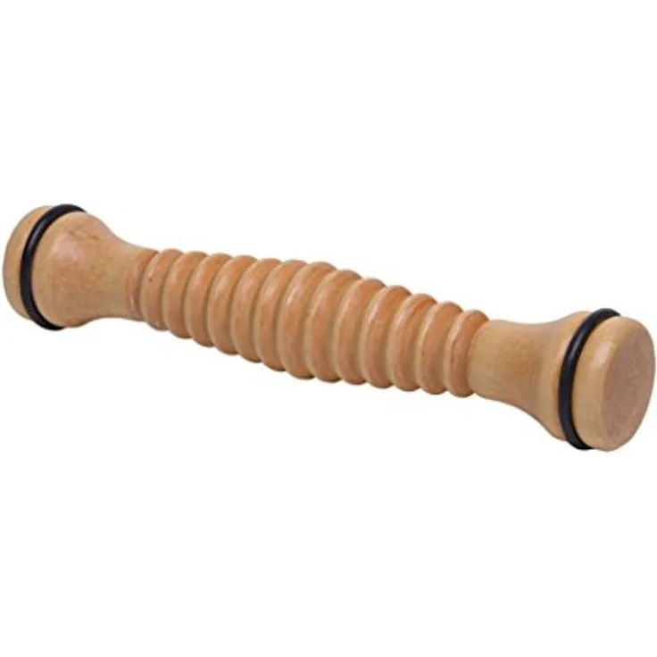 Fußmassagerolle Fußroller Fußreflexzonen Massage Holz gerieft