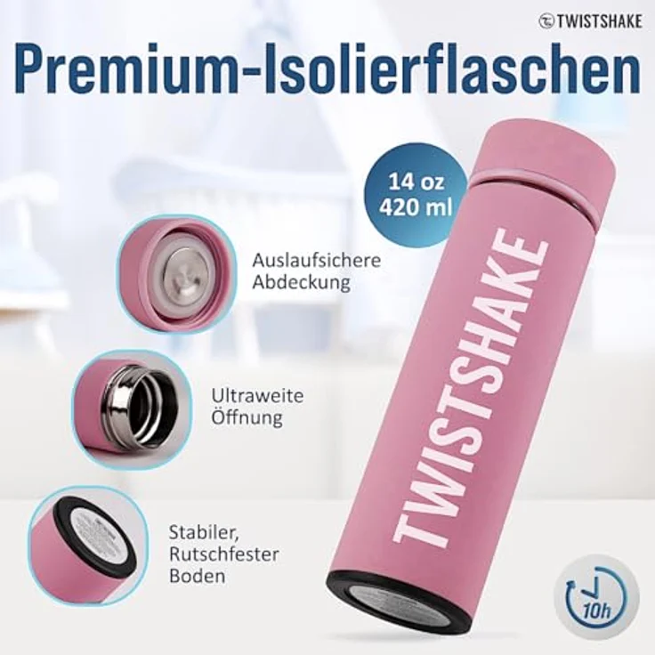 Twistshake Hot or Cold Bottle 420ml (4 Farben) Pastel Blue – Bild 4