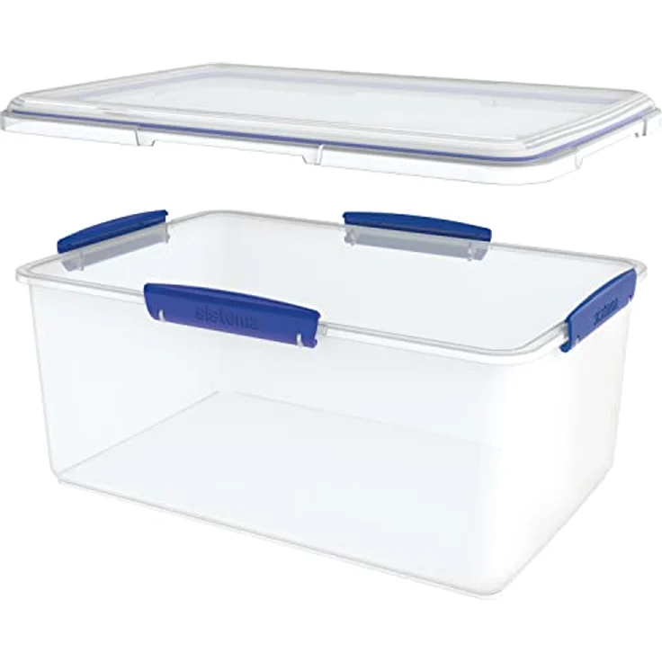 Sistema 1880 Vorratsbox Klip-it 9,67l, Plastik, Transparent-Blau, 16 x 36 x 24 cm – Bild 3