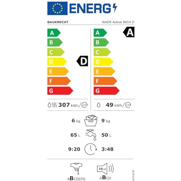 BAUKNECHT Waschtrockner WADR ACTIVE 9614 D, 9 kg, 1400 U/min, Antiflecken-Programm für mehr als 100 Flecken bei 20 °C, AutoClean und Active Care Technologie – Bild 4