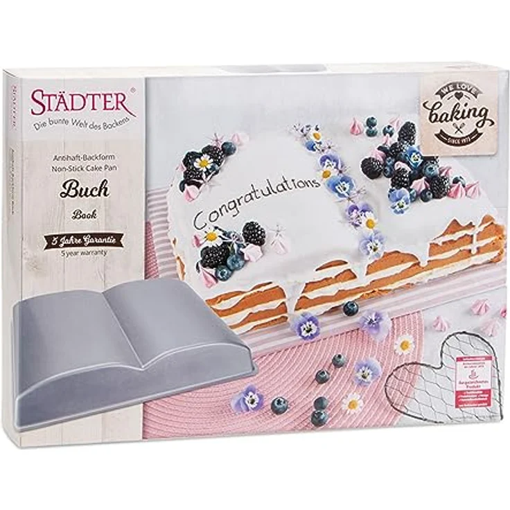 Städter we Love Baking Backform, Metall, Silber, 35 x 24, 5 x 4, 5 cm – Bild 7