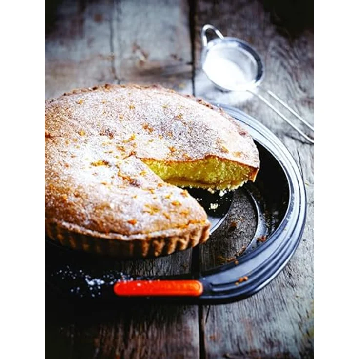 Le Creuset Antihaft Quiche- und Obstkuchenform, Ø 28 cm, Hebeboden, PFOA-frei, Sauerteigbeständig, Aus Karbonstahl gefertigt, Anthrazit-Orange – Bild 2