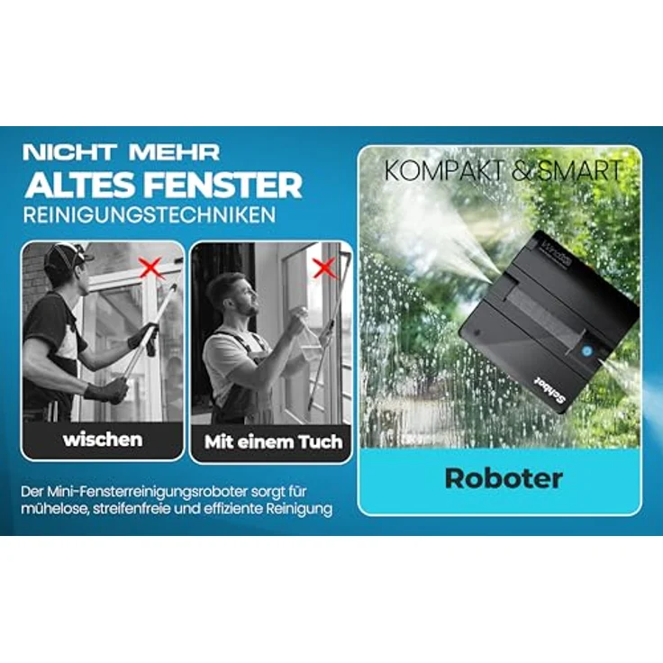 Schbot Wind X3, Fensterreiniger mit leistungsstarkem Reinigungssystem, Schwarz – Bild 7
