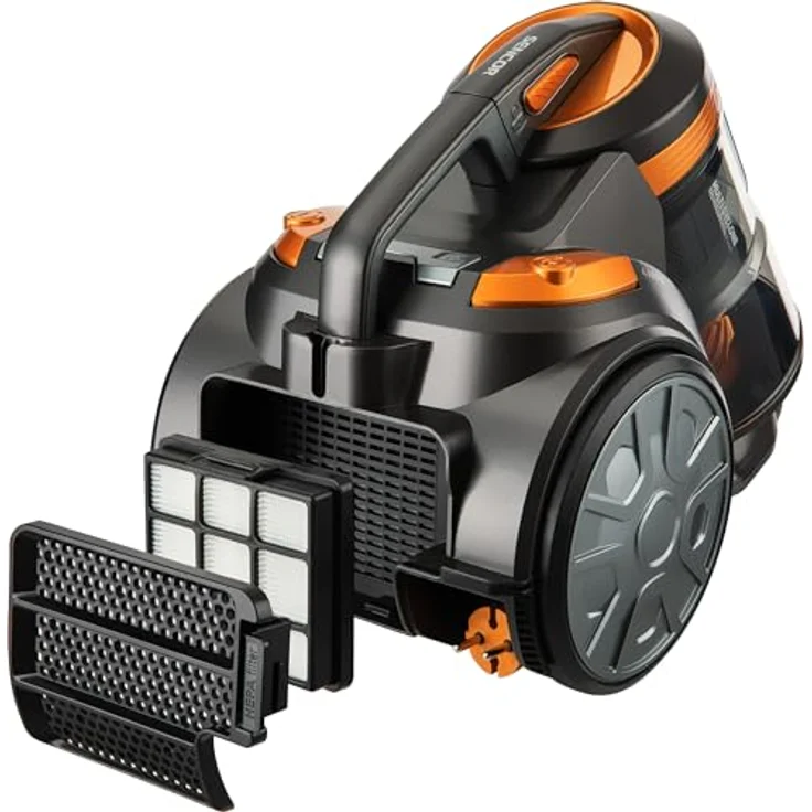 SENCOR SVC 1080TI 6073187, Bodenstaubsauger in Schwarz Gelb, 850 W, 3.5 liters, 78 Dezibel, Hochwertiges material, Flexible Gestaltung, Langlebig – Bild 5