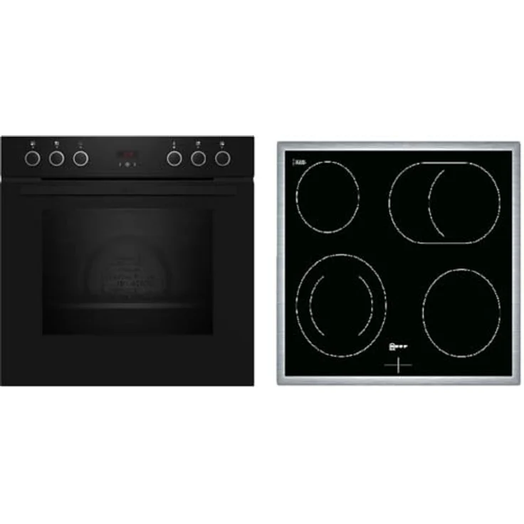 Neff Einbauherd-Set E1CCD2AK3 + M13R42N2, Elektrokochfeld EDX4B0 mit 71 l Nutzinhalt, 7 Beheizungsarten, Schwarz – Bild 1
