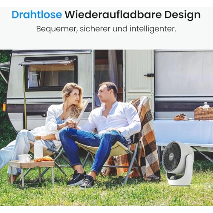 SwitchBot USB Tischventilator, leistungsstarker 24 dB leiser Batterie-Umluftventilator mit 4 Modi und 9-Std-Timer, kompatibel mit Alexa/Google/Siri (Hub erforderlich) – Bild 5