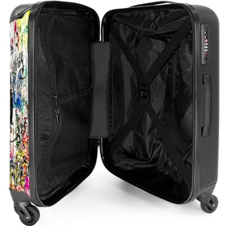 NoBoringSuitcases.com© Hartschalen-Trolley Bekannte Kunstwerke als bunte Graffiti-Kunst 67x43x25cm, 4 Rollen, Koffer Mittelgroß, Suitcase für Erwachsene – Bild 4
