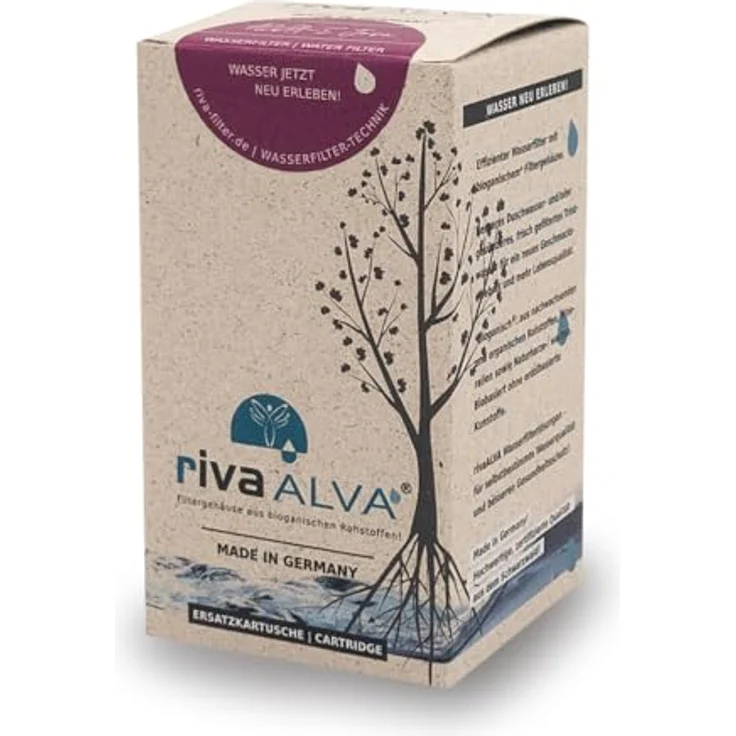 Riva rivaALVA-S Jova Ersatzkartusche | Für Wasserhahnfilter mit Blockaktivkohle und HighTech Membran, biologisch abbaubares Gehäuse – Bild 3