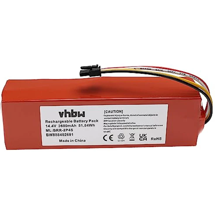 vhbw Akku kompatibel mit Xiaomi Roborock Mi First Generation SDRJQR01RR, Hochleistungsakku 3600 mAh, 14,4 V, Li-Ion, wiederaufladbar – Bild 1
