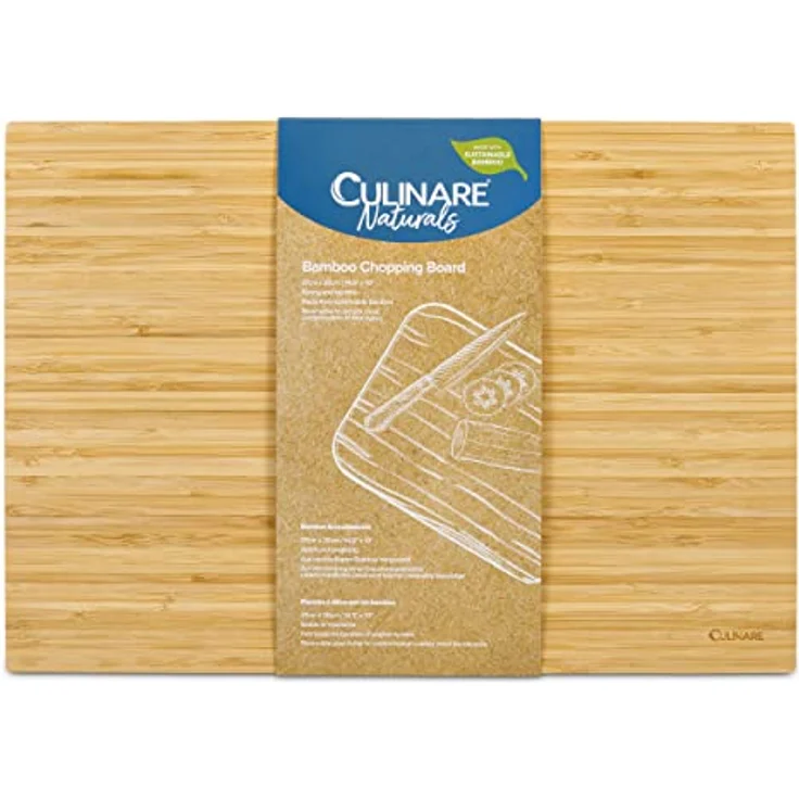 Culinare Naturals | C70026 | Natürlicher Bambus-Schneidebrett | Antibakterielle | 37cm x 26cm x 1,5cm, XL – Bild 2