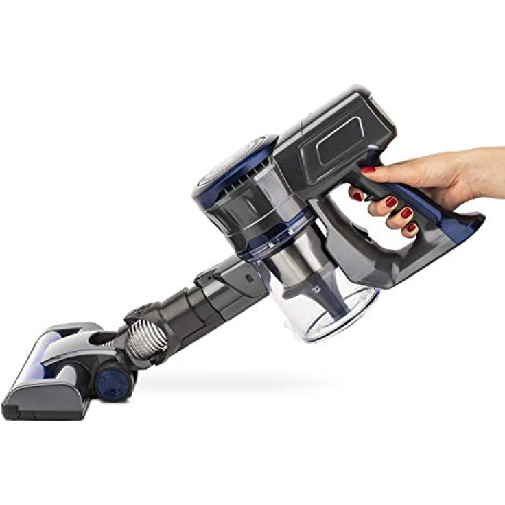 H.Koenig Kabelloser Handstaubsauger ohne Beutel UP700 - EasyClean - 2 Geschwindigkeiten-Leistungsstark-Kompakt-Leise - 120W - multifunktional für Haus, Auto und Büro, Kunststoff, graublau – Bild 3