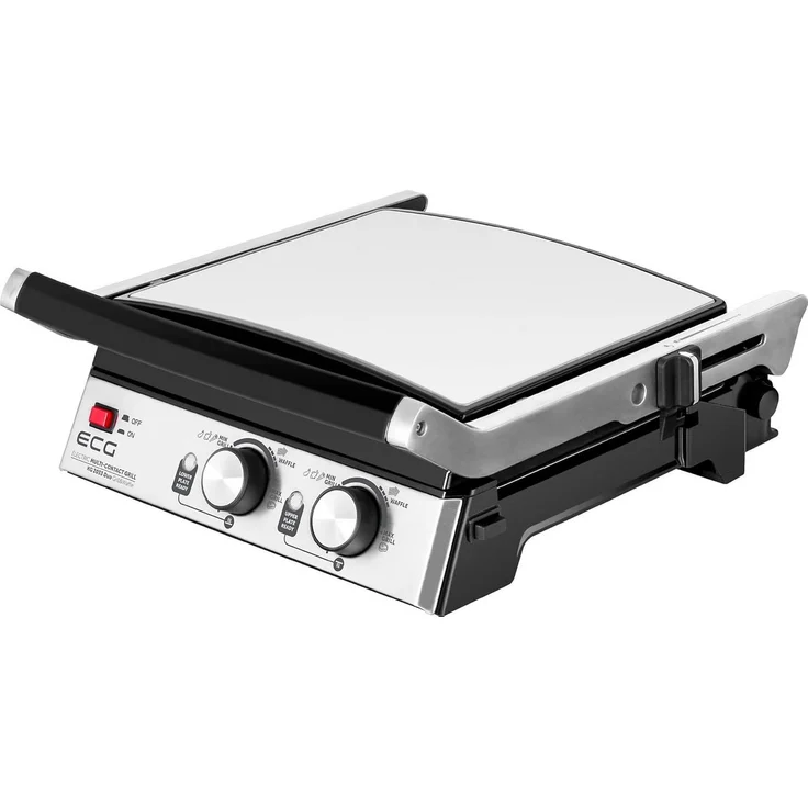 ECG Tischgrill KG2033 Duo Grill Waffel Kontaktgrill 2000 W, Grillplatte Waffelplatten