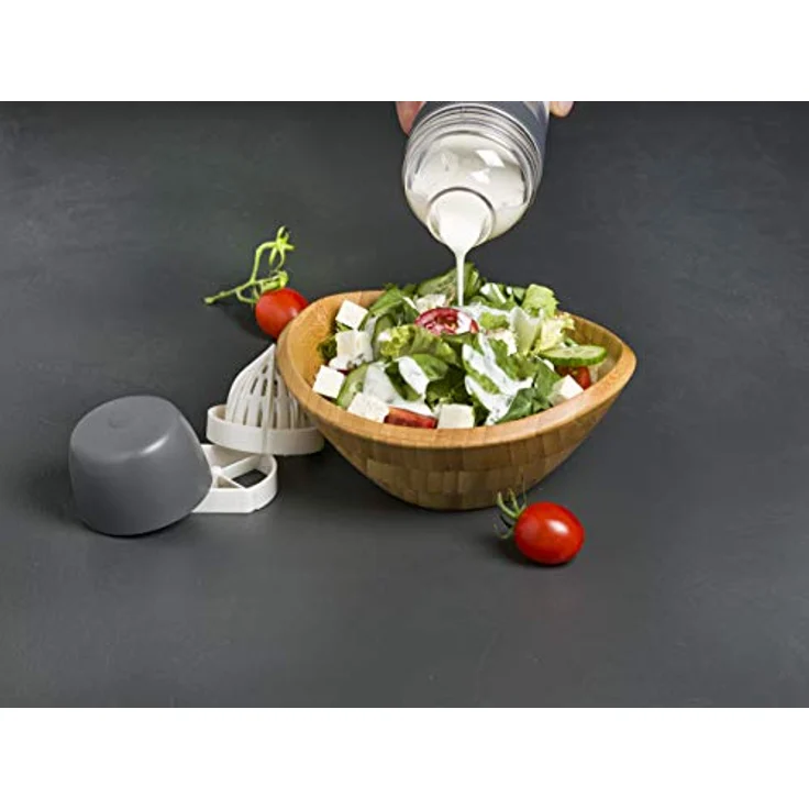 Lurch 10023 Dressing- und Teigshaker mit Zitruspresse und Mixer aus Kunststoff, Schwarz - klumpfreie Zubereitung, 250 ml Skala, große Ausgießöffnung – Bild 3