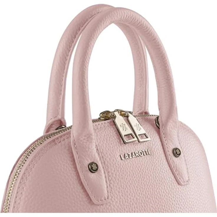 Lazarotti Bologna Leather Handtasche, Crossbody Tasche aus 100% Leder, pink, 24 cm x 11.5 cm x 19 cm – Bild 5