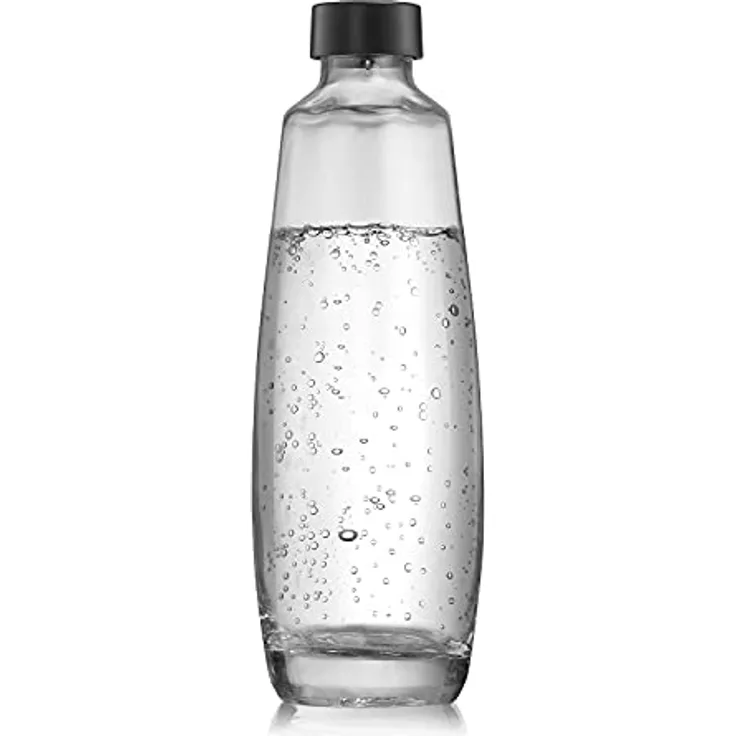 Sodastream Glaskaraffe für Duo-Sprudelwasserbereiter, klare, spülmaschinenfeste Glasflasche, 1 l