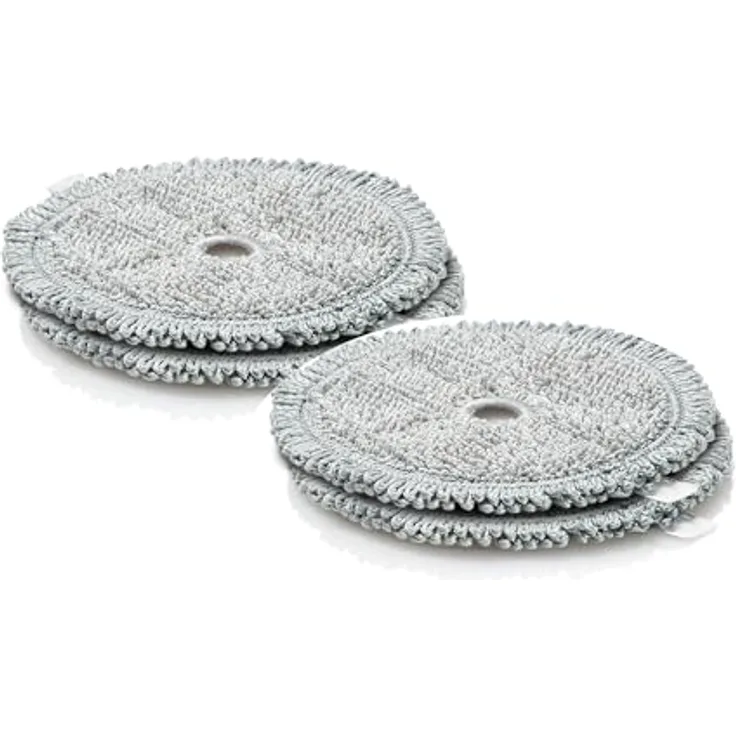 Bosch Mikrofaser-Wischpads BHZUPAD1, 2x 2er Set, passend für Akku-Staubsauger Unlimited 7 ProHygienic Aqua, langlebig, gründlich, weich, waschbar, grau