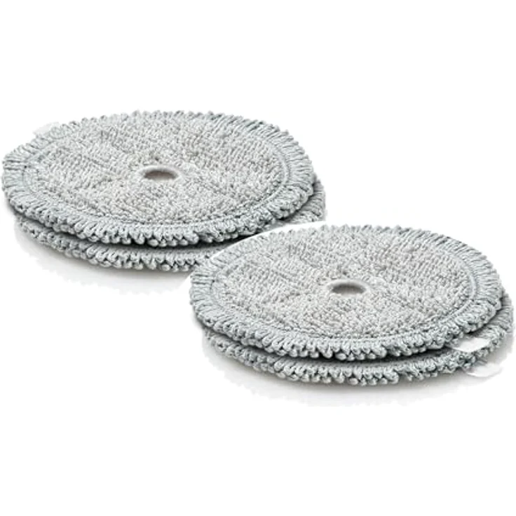 Bosch Mikrofaser-Wischpads BHZUPAD1, 2x 2er Set, passend für Akku-Staubsauger Unlimited 7 ProHygienic Aqua, langlebig, gründlich, weich, waschbar, grau – Bild 1