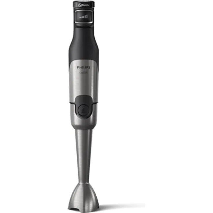 Versuni Philips 5000-Serie Stabmixer - 1200W Leistung. ProMix-Technologie. LED-Geschwindigkeitsanzeiger. Stufenlose Geschwindigkeitseinstellung. Kompaktes Design. Leicht zu reinigen. Schwarz