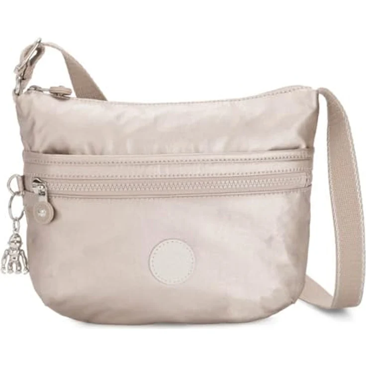 Kipling Basic Plus Umhängetasche, elegante Handtasche mit geräumigem Hauptfach und Reißverschluss-, Handyfach, 24 cm, Grau – Bild 1
