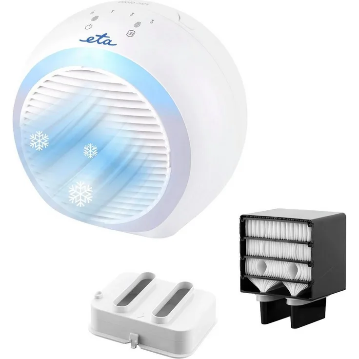 eta Coolio Mini, Ventilatorkombigerät mit Luftkühlung und -befeuchtung, 270 ml Fassungsvermögen, leise, Touch-Bedienung