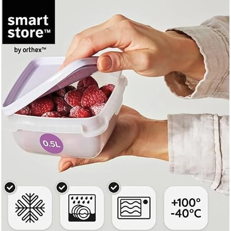 SmartStore Frischhaltedosen 0.3L 6er Set, BPA-frei, mikrowellengeeignet, Kühlschrank- und Gefrierschrank-Organizer – Bild 3