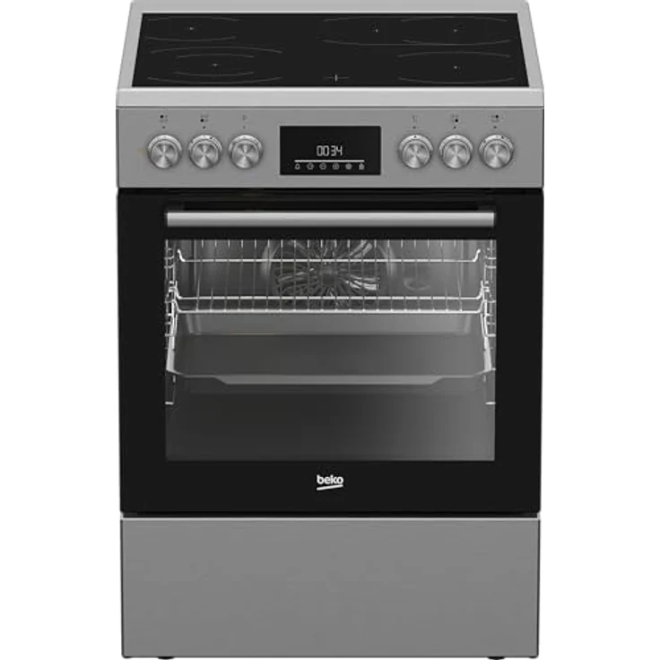 Beko FBM67320XS, freistehender Herd mit 60 cm Backofen, 72 l Volumen, Dampfreinigung SteamShine, 8 Heizarten, Multifunktionsofen, Edelstahl – Bild 1