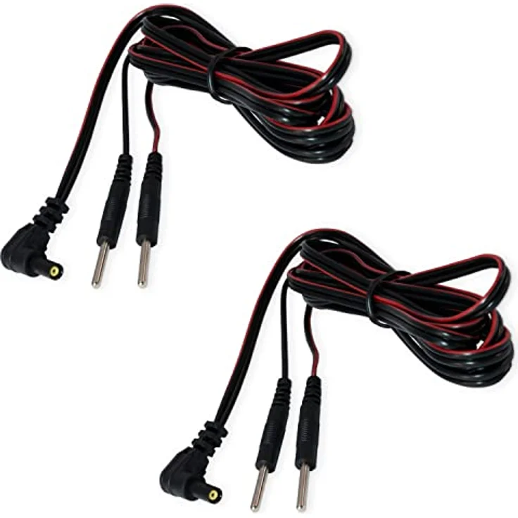 Axion Elektrodenpads TENS-EMS-Geräte Anschlusskabel, Set 2 St., 2mm Steckanschluss für verlustfreie Reizstromübertragung – Bild 1