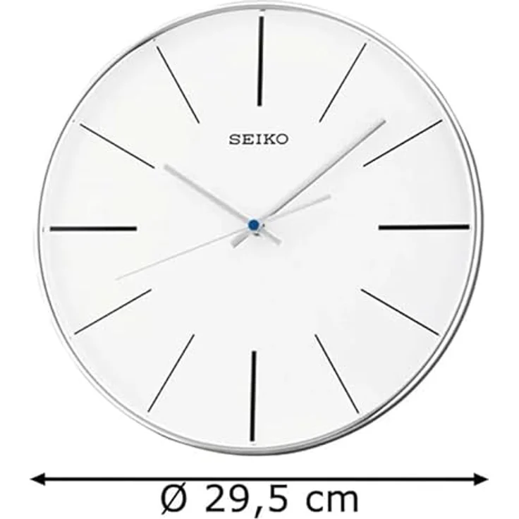 Seiko Wanduhr silber Kunststoff Schleichende Sekunde QXA634A Ø 29,5 cm – Bild 5