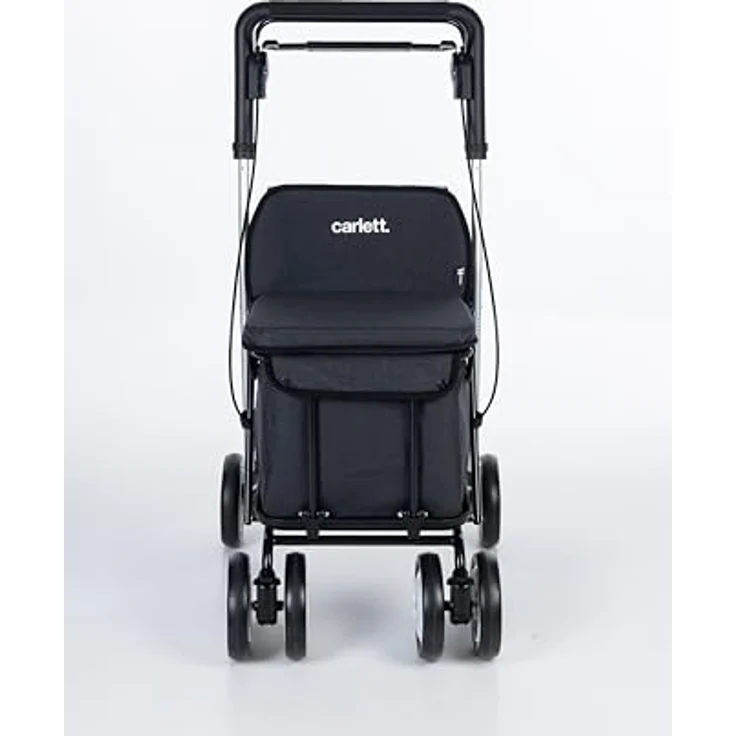 Carlett Einkaufstrolley mit Sitz, 30L wasserdichte Tasche, max. Sitzbelastung 125 kg, ergonomischer Griff, faltbar und abnehmbar – Bild 2