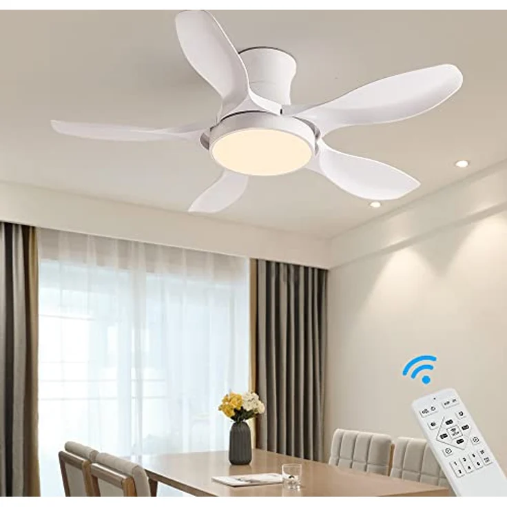 Eurotondisplay SX020-122 Deckenventilator mit LED Beleuchtung, Fernbedienung, 6 Geschwindigkeiten, timer 2 Stunden, Sommer- und Wintermodus 54 W in Weiß – Bild 1