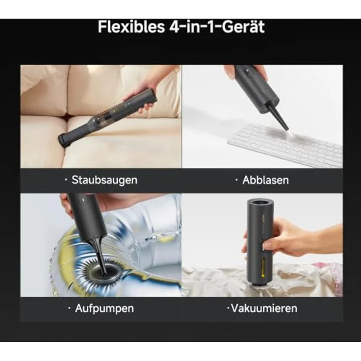 MOVA MDV001 Tragbarer 4-in-1 Handstaubsauger mit Blasfunktion, kabellos, leicht & kompakt für Auto, Haushalt & Büro – Bild 4